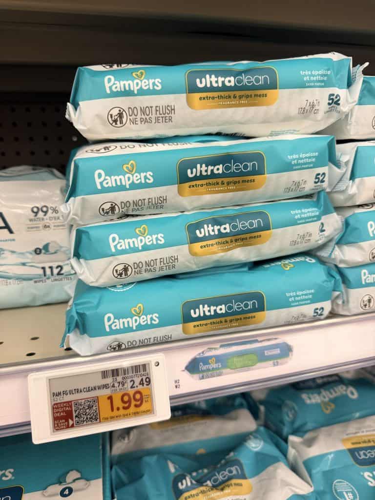 pamper wipes kroger shelf image (3)