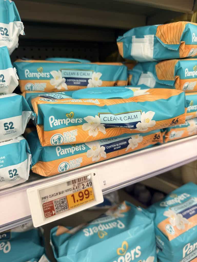 pamper wipes kroger shelf image (3)