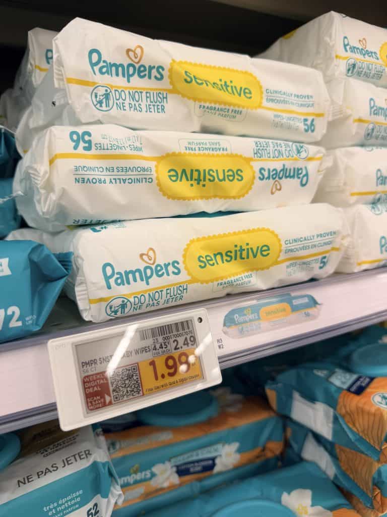 pamper wipes kroger shelf image (3)