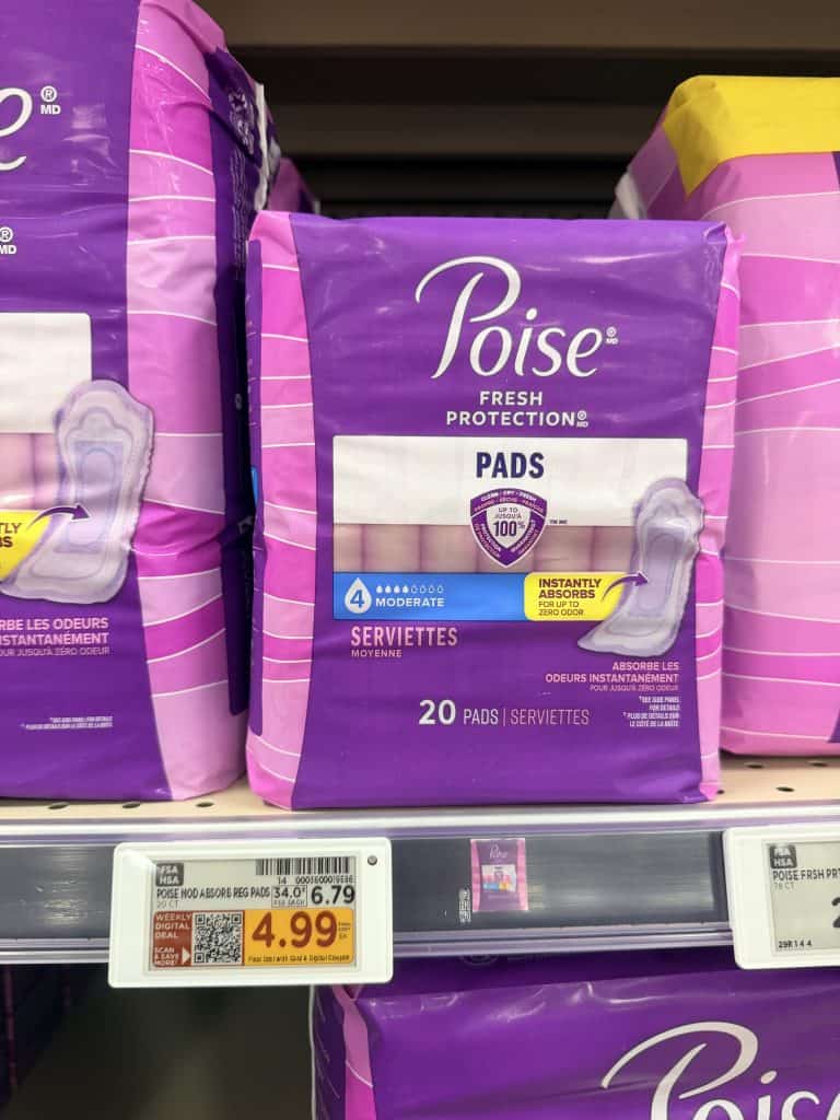 poise pads and liners kroger shelf image (5)