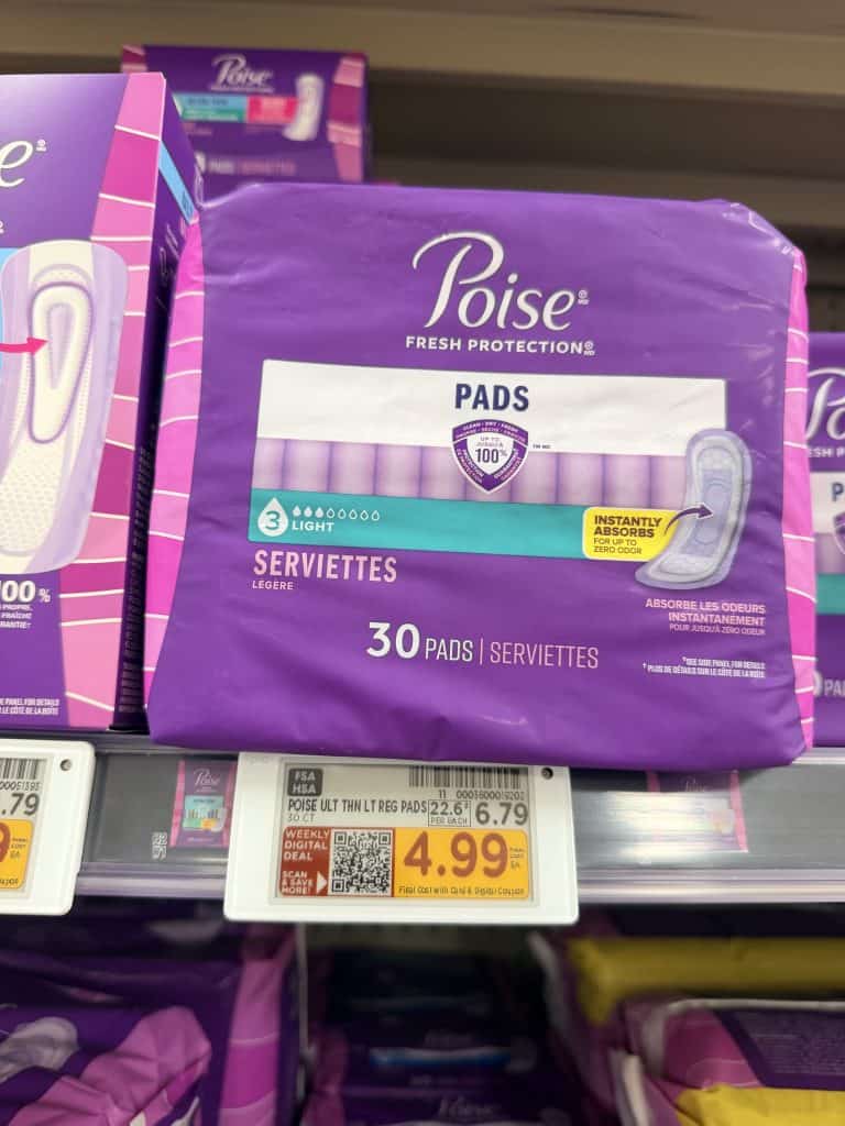poise pads and liners kroger shelf image (5)