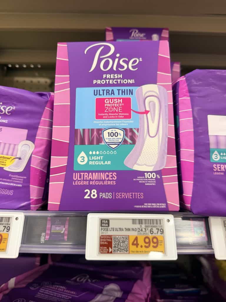 poise pads and liners kroger shelf image (5)