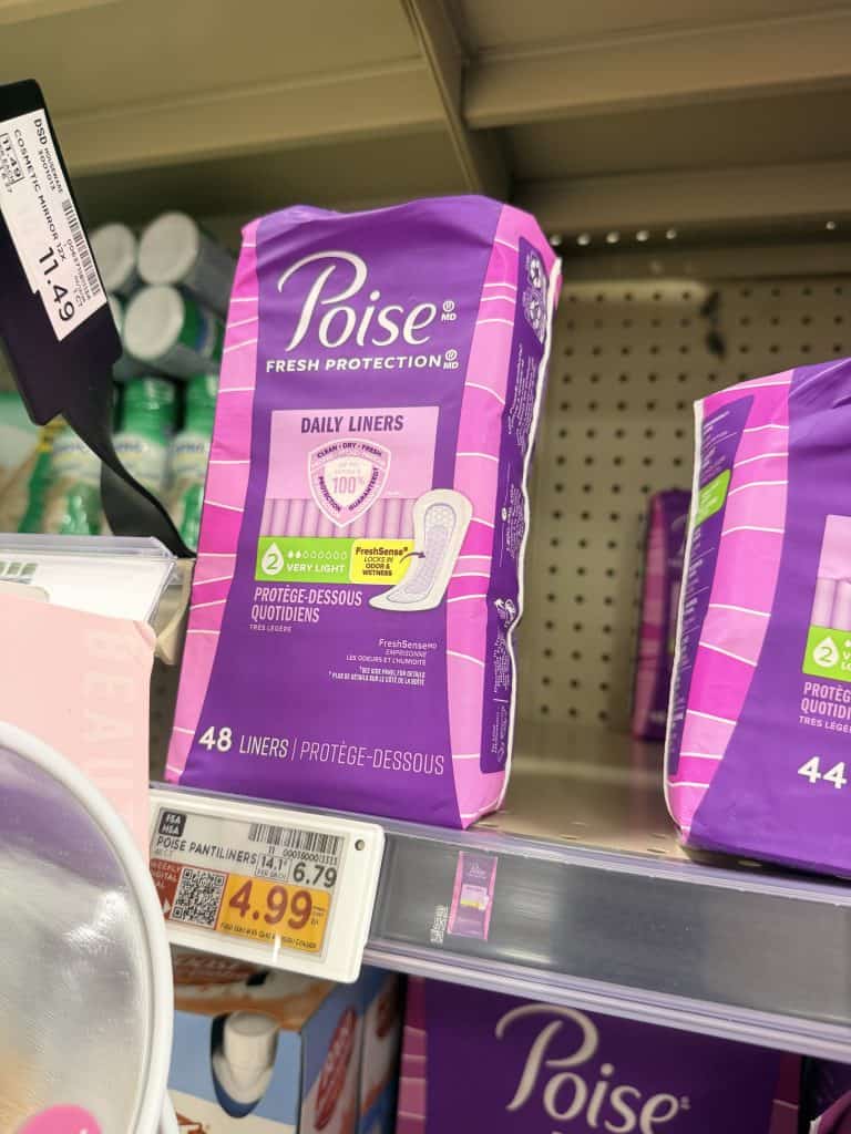 poise pads and liners kroger shelf image (5)