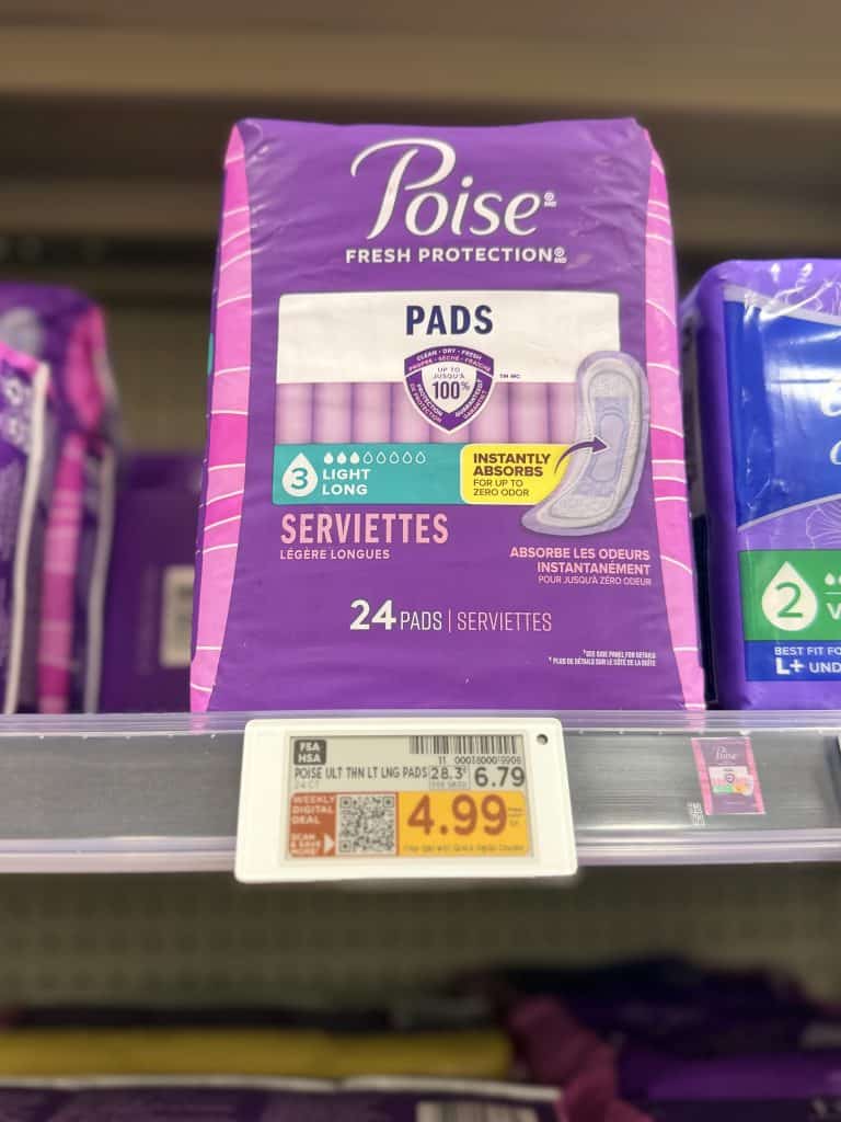 poise pads and liners kroger shelf image (5)