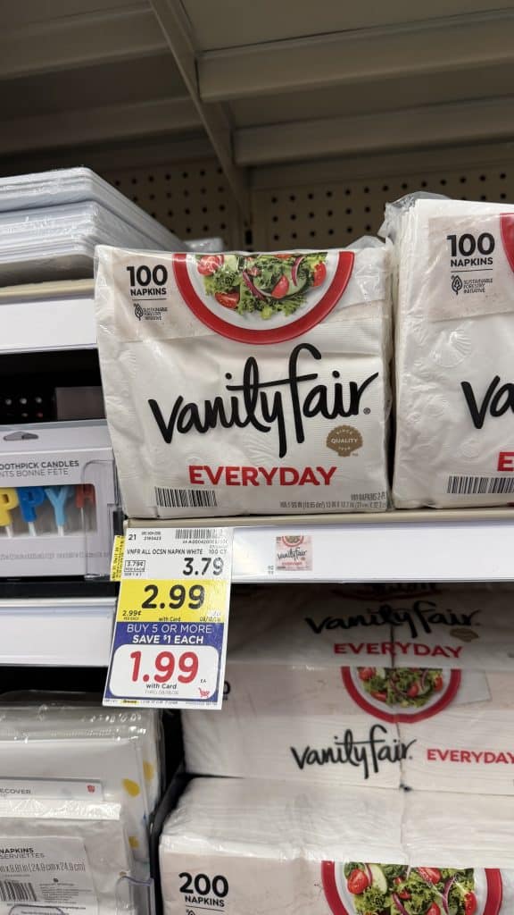 vanity fair napkin kroger shelf image (1)