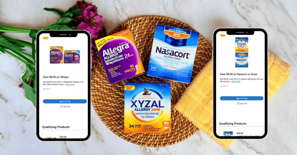Allegra, Xyzal and Nasacort Kroger Digital Coupon