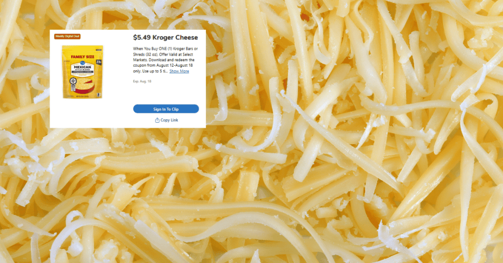 Kroger Cheese Kroger Digital Coupon