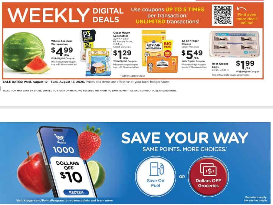 Kroger Weekly Ad August 12-18