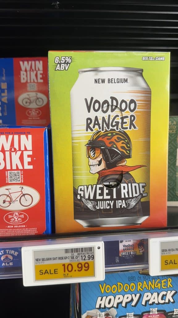 New Belgium Sweet Ride Voodoo Ranger IPA Kroger Shelf Image