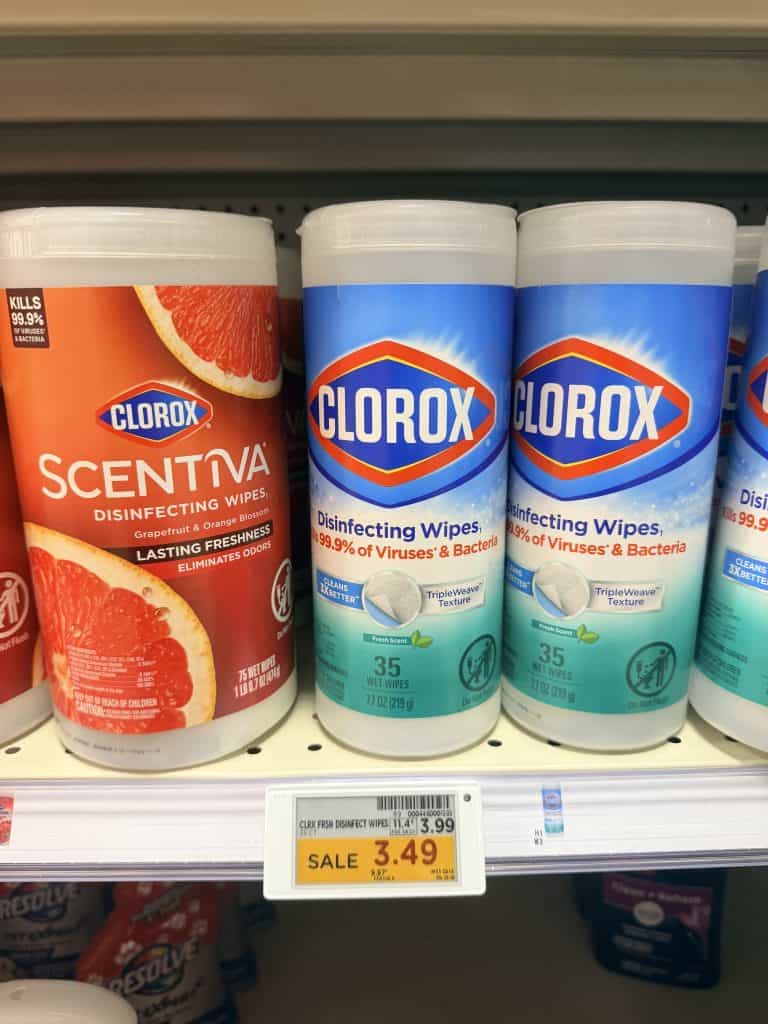 Clorox and Pine Sol Kroger Shelf Image
