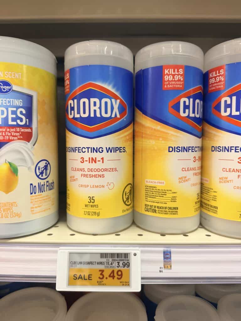 Clorox and Pine Sol Kroger Shelf Image