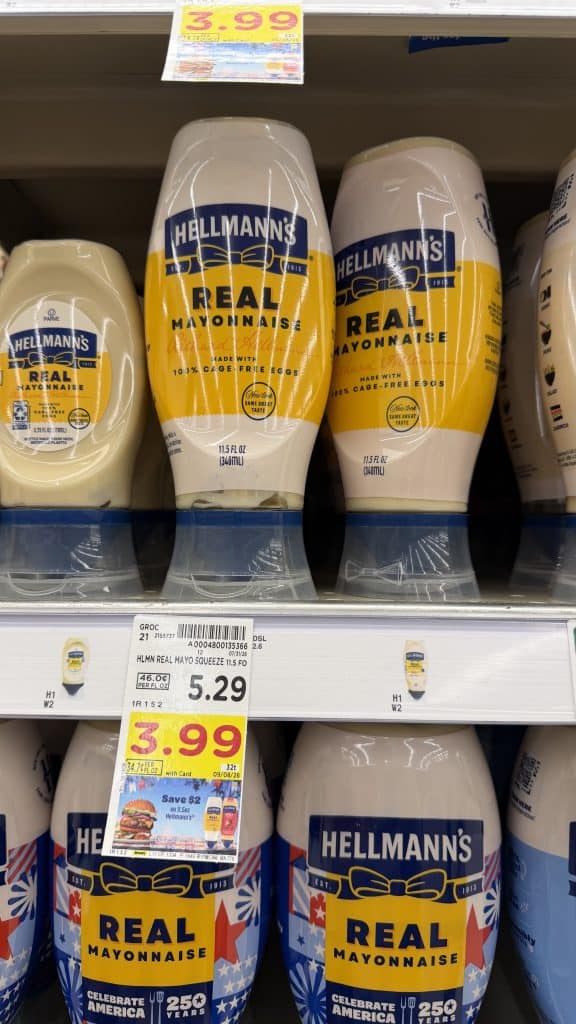 Hellmann's Mayonnaise Kroger Shelf Image