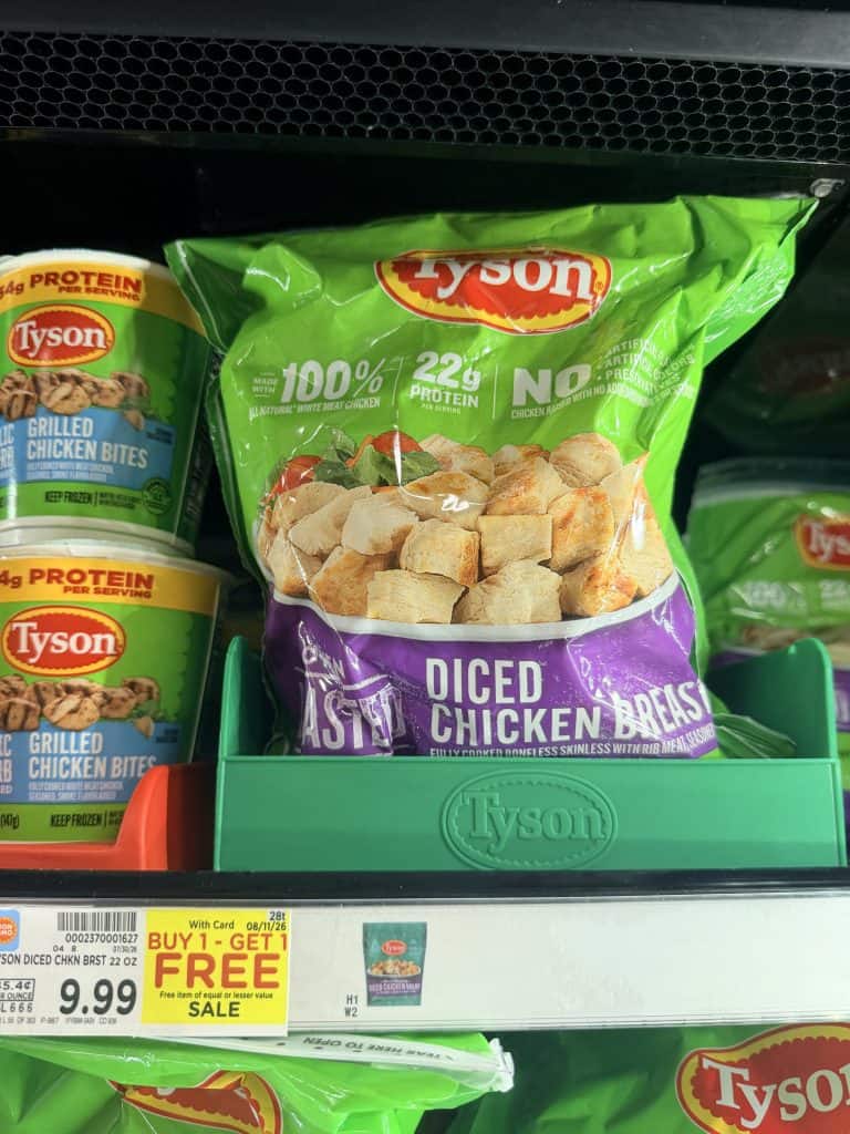 Tyson Frozen Chicken Kroger shelf image