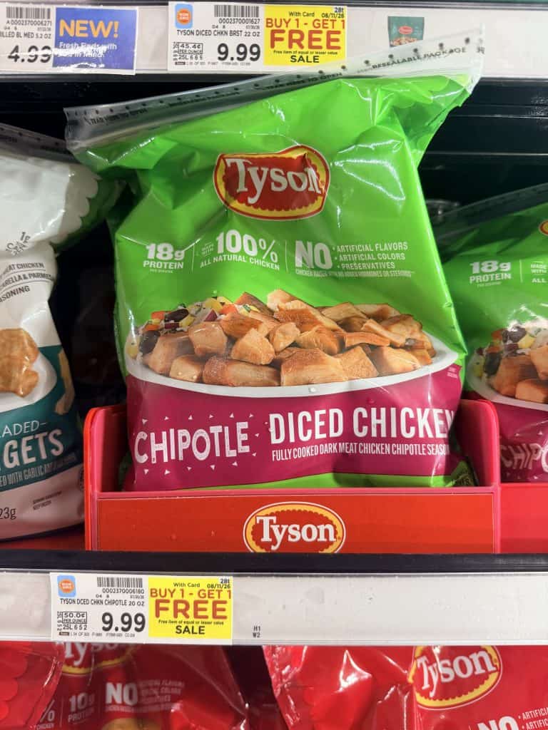 Tyson Frozen Chicken Kroger shelf image