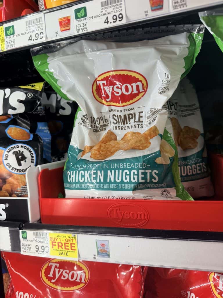 Tyson Frozen Chicken Kroger shelf image