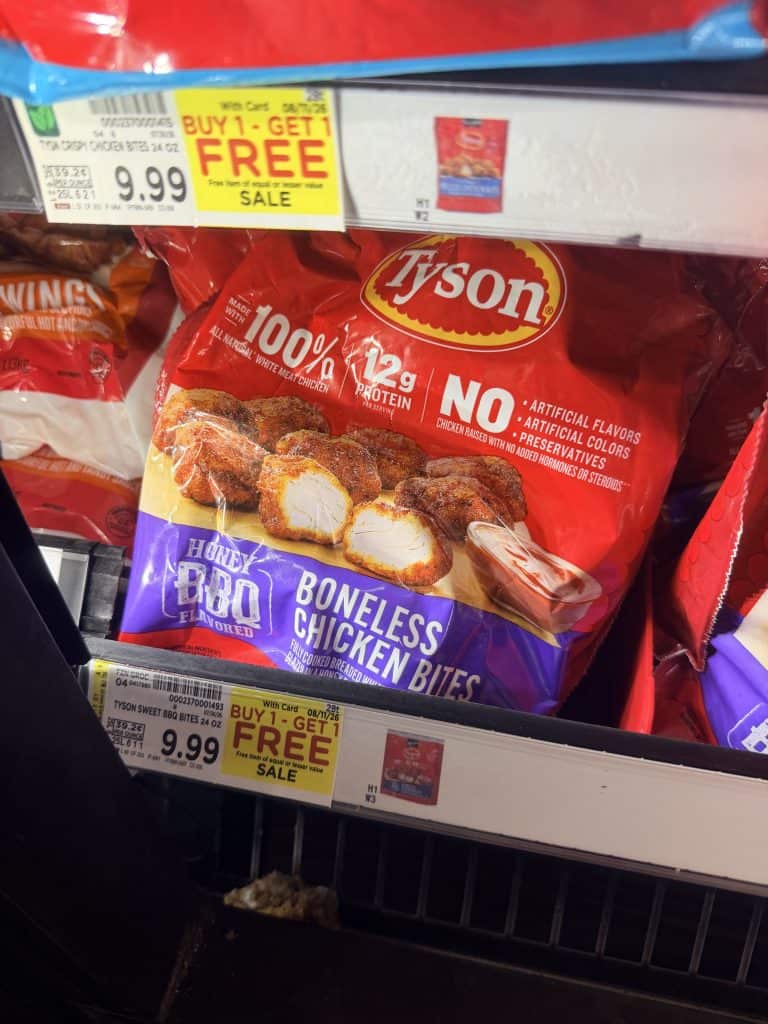 Tyson Frozen Chicken Kroger shelf image