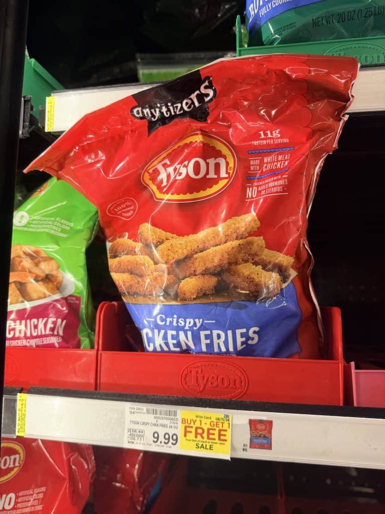 Tyson Frozen Chicken Kroger shelf image