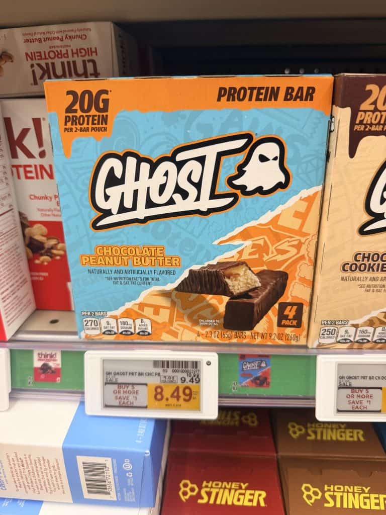 Ghost Protein Bars Kroger Shelf Image
