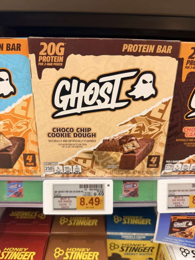 Ghost Protein Bars Kroger Shelf Image