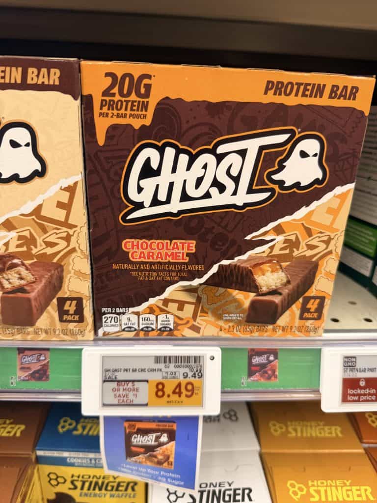 Ghost Protein Bars Kroger Shelf Image