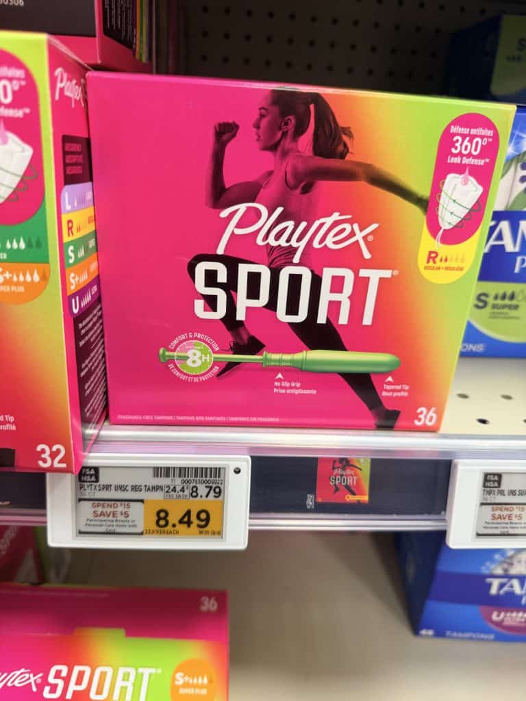 Playtex Sport Tampons Kroger Shelf Image