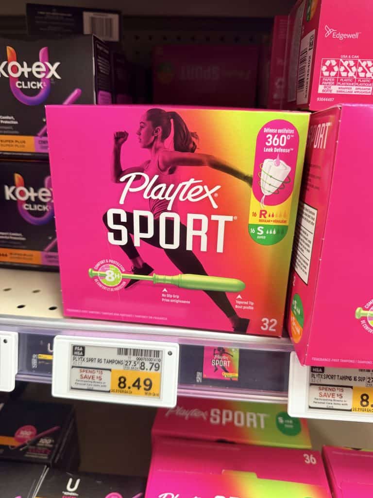 Playtex Sport Tampons Kroger Shelf Image