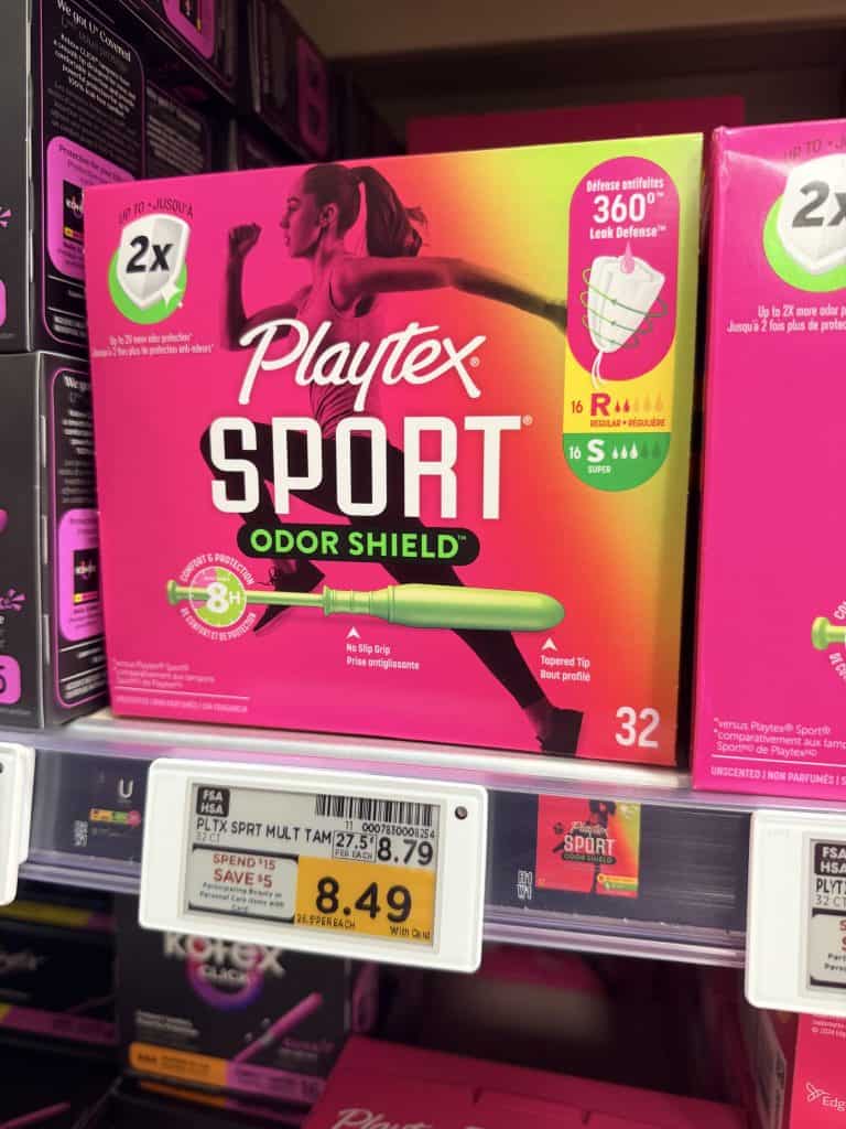 Playtex Sport Tampons Kroger Shelf Image