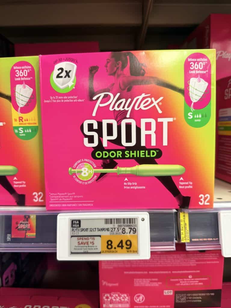 Playtex Sport Tampons Kroger Shelf Image