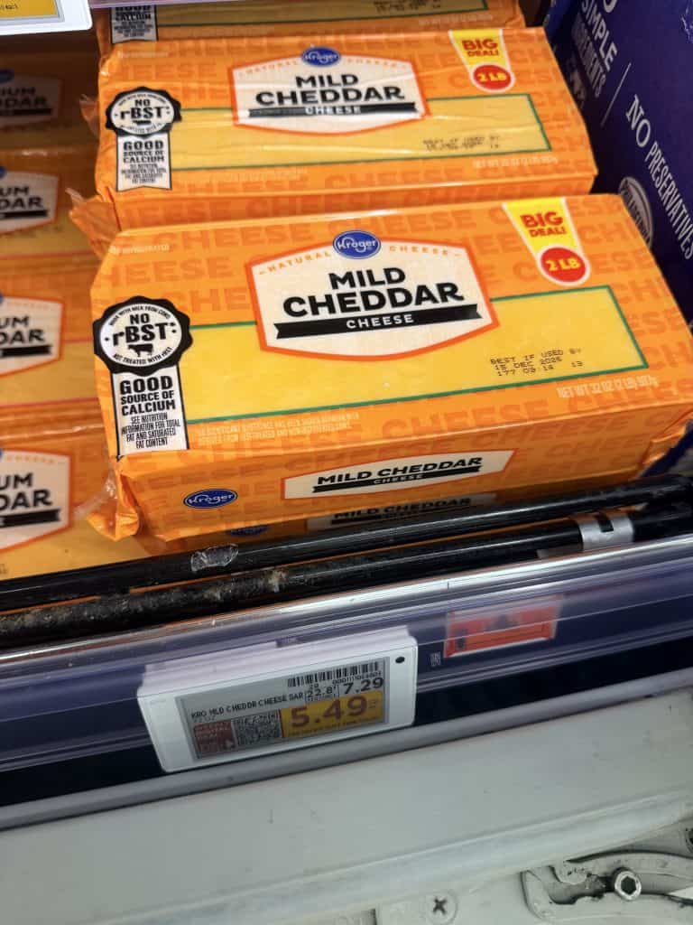 Kroger Cheese shelf image