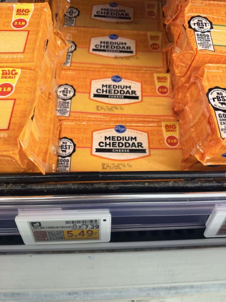 Kroger Cheese shelf image