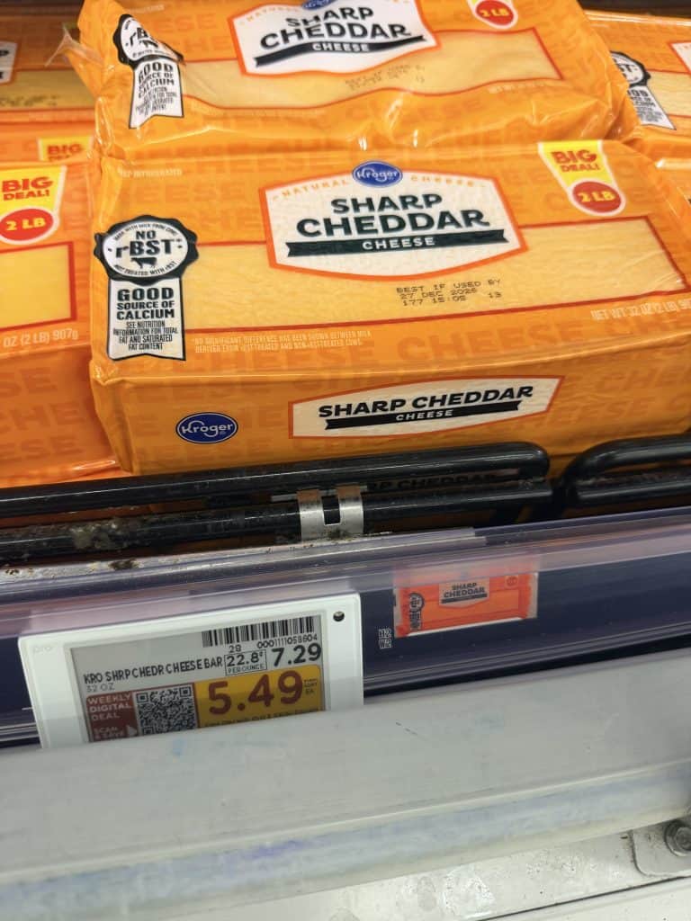 Kroger Cheese shelf image