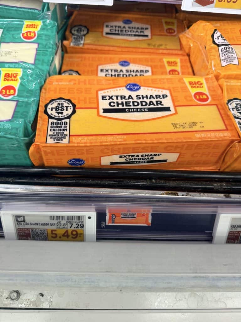 Kroger Cheese shelf image
