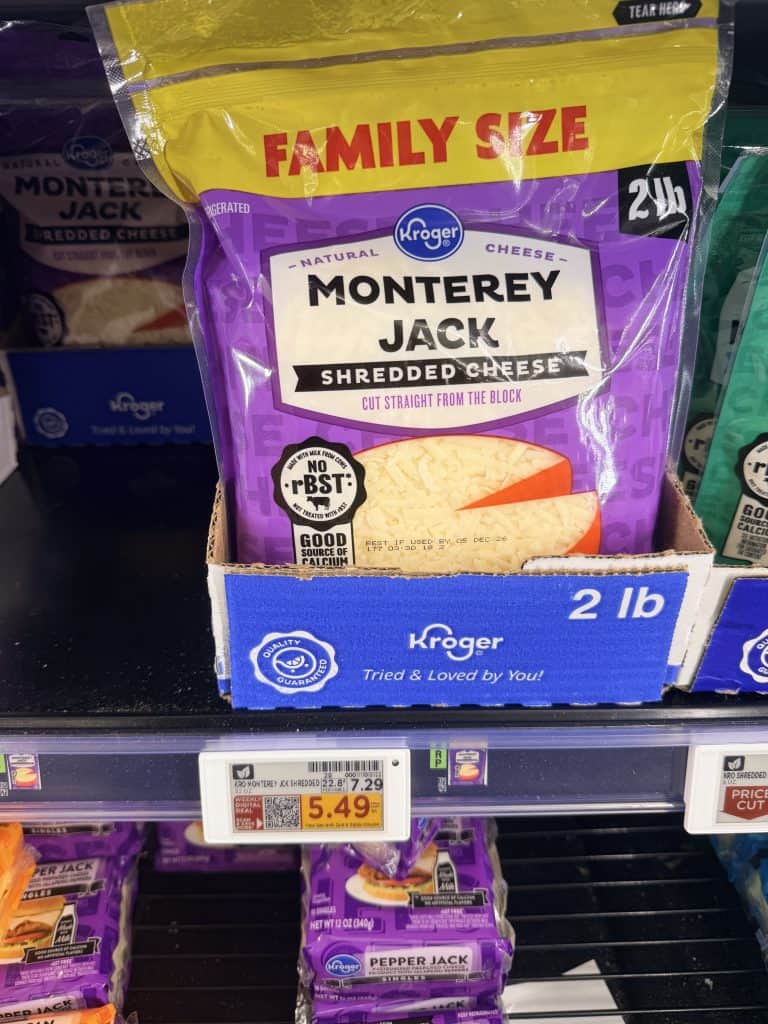 Kroger Cheese shelf image