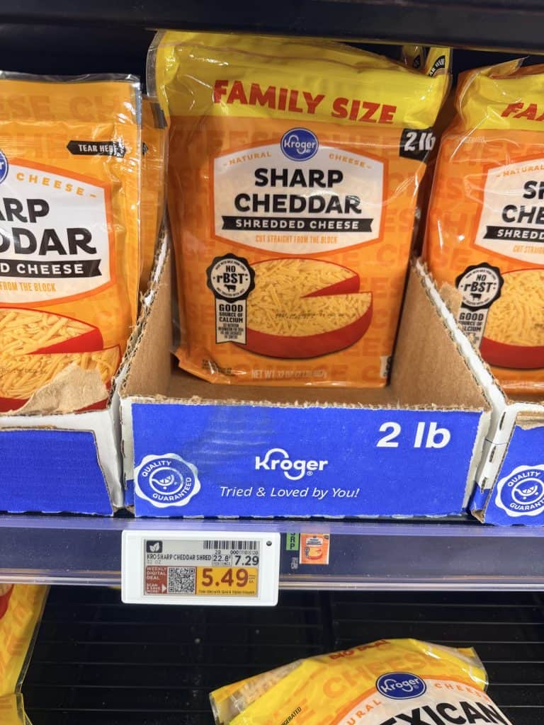Kroger Cheese shelf image