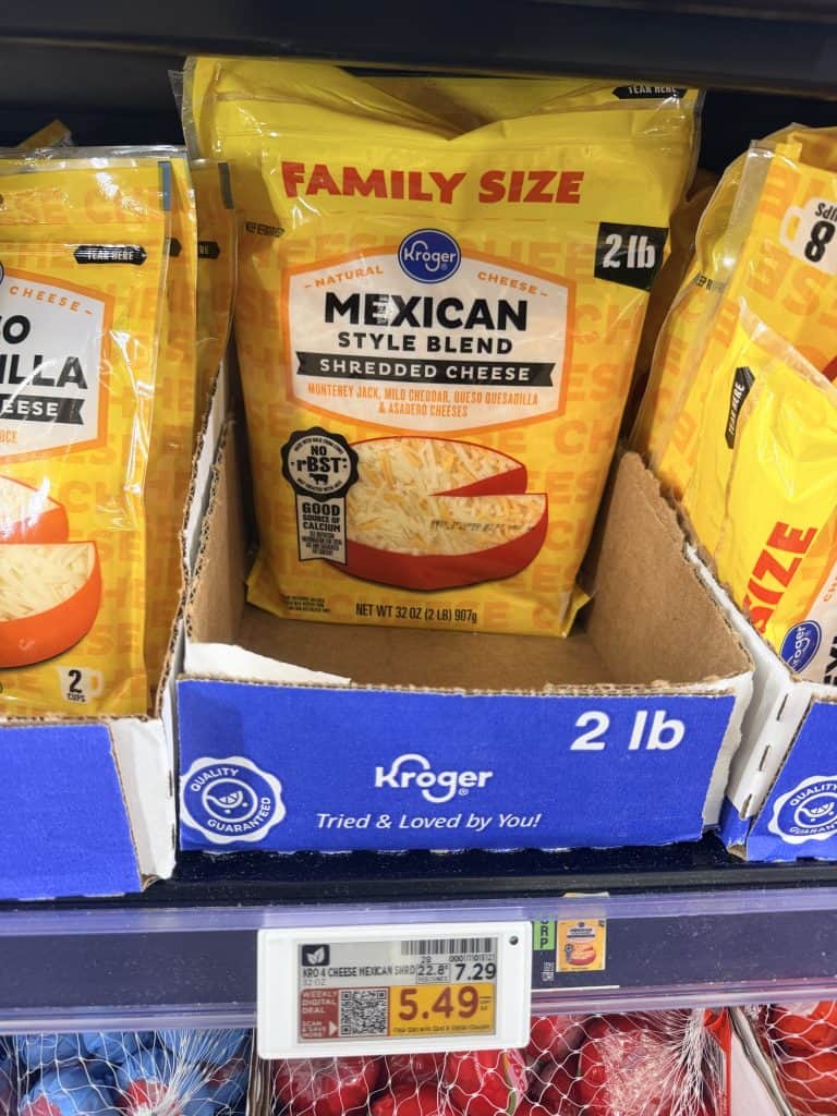 Kroger Cheese shelf image