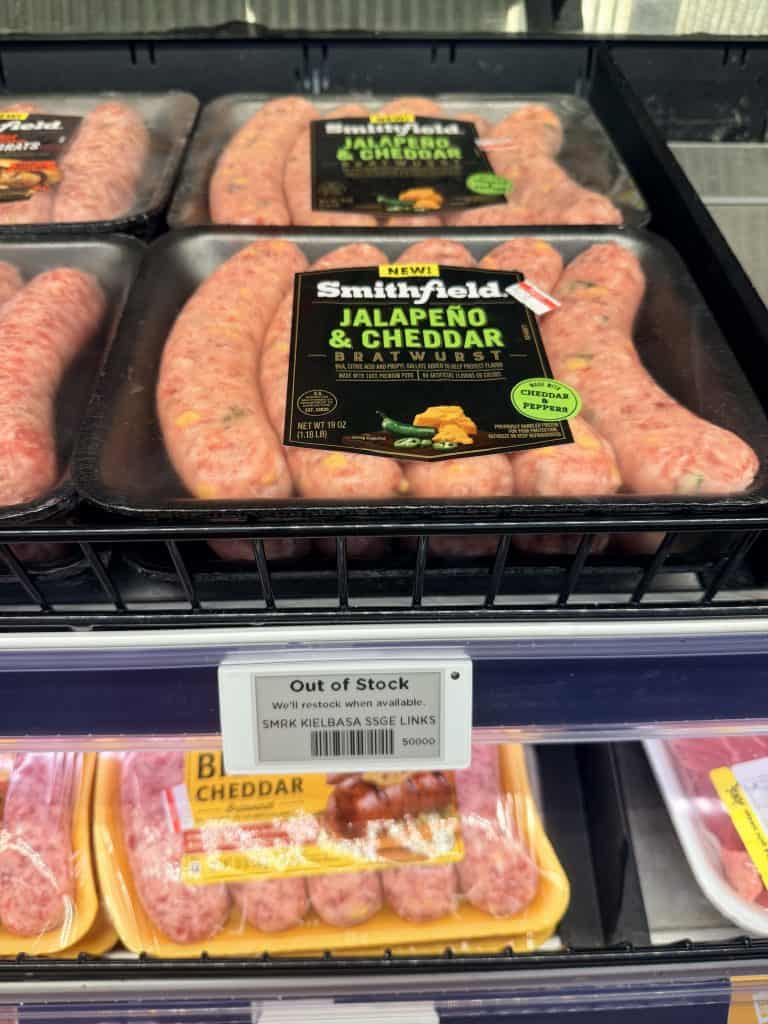 Wright Bacon and Sausage Kroger Shelf Image