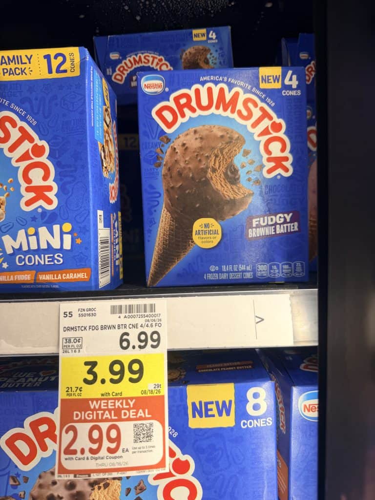 Oreo Bars and Drumstick Cones Kroger Shelf Image