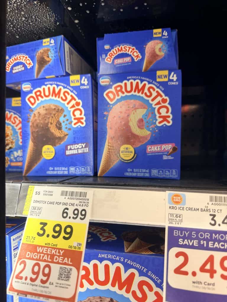 Oreo Bars and Drumstick Cones Kroger Shelf Image