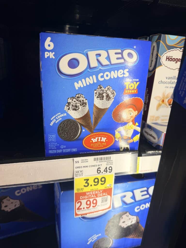 Oreo Bars and Drumstick Cones Kroger Shelf Image