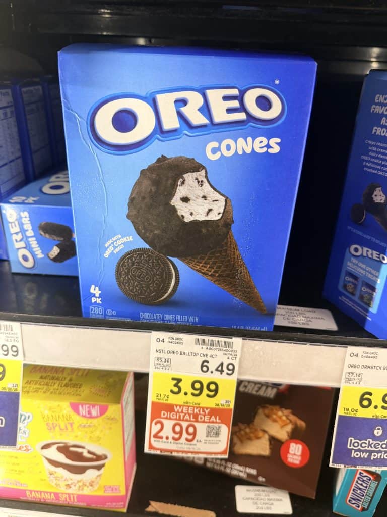 Oreo Bars and Drumstick Cones Kroger Shelf Image