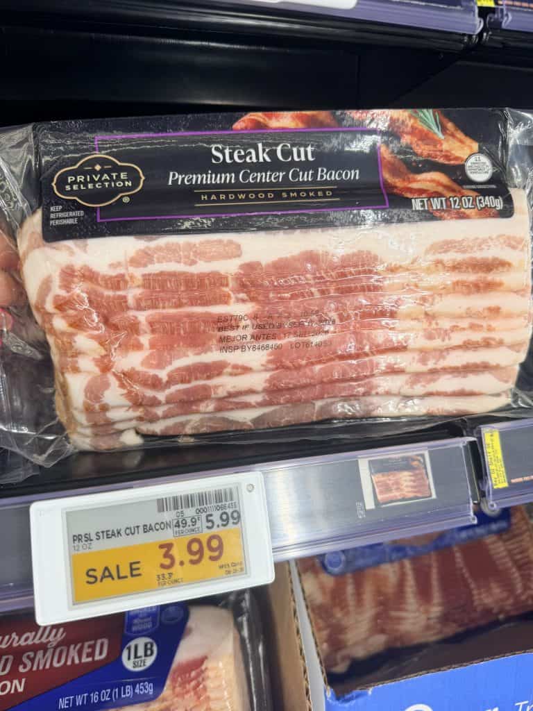 Kroger and Private Selection Bacon Kroger Shelf Image