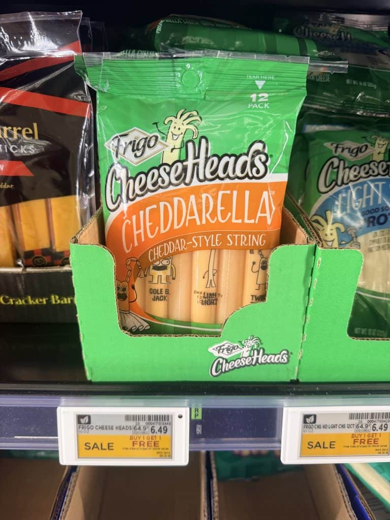 Frigo Cheeseheads Kroger shelf image