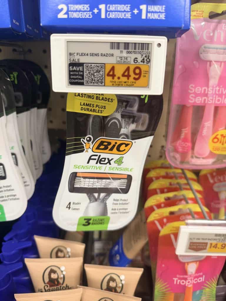 BIC Disposable Razor Kroger Shelf Image
