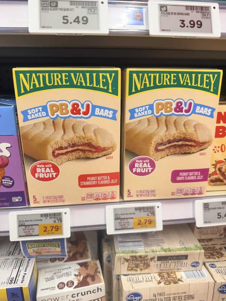 Nature Valley PB&J Bars Kroger Shelf Image