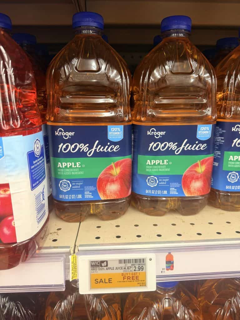 Kroger apple juice shelf image
