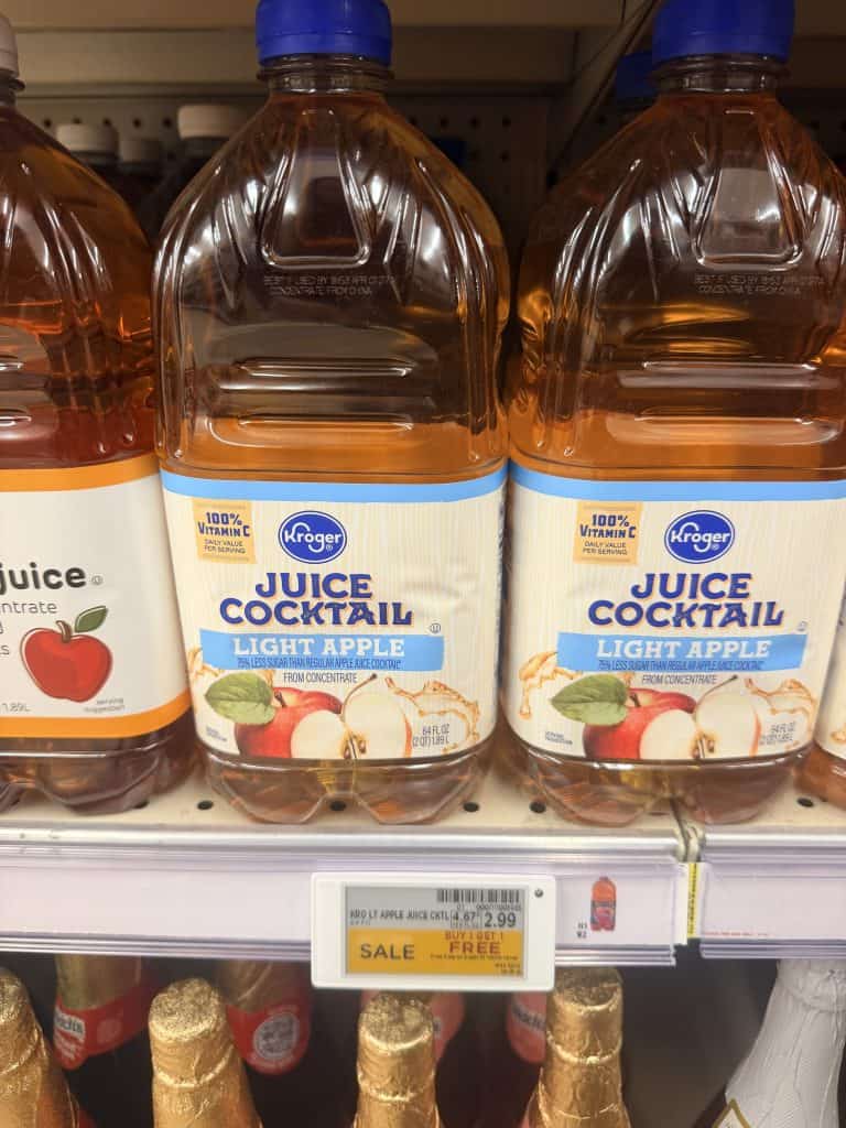 Kroger apple juice shelf image