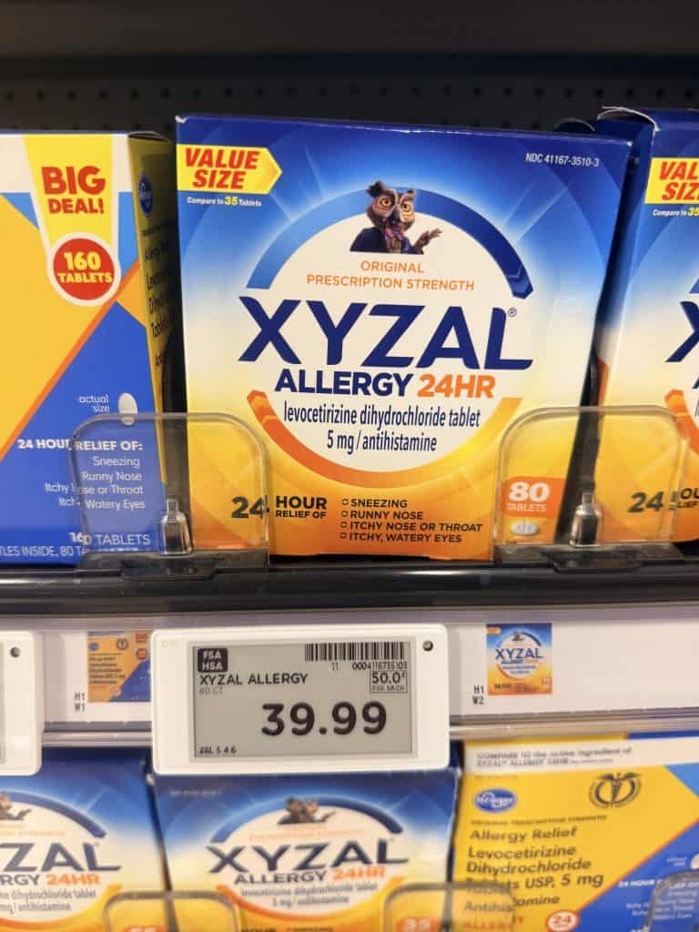 Xyzal Kroger shelf image