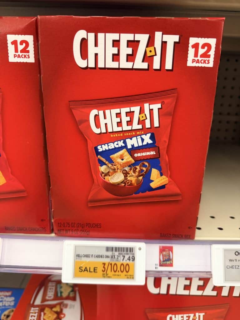 Cheez-It multipacks kroger shelf image