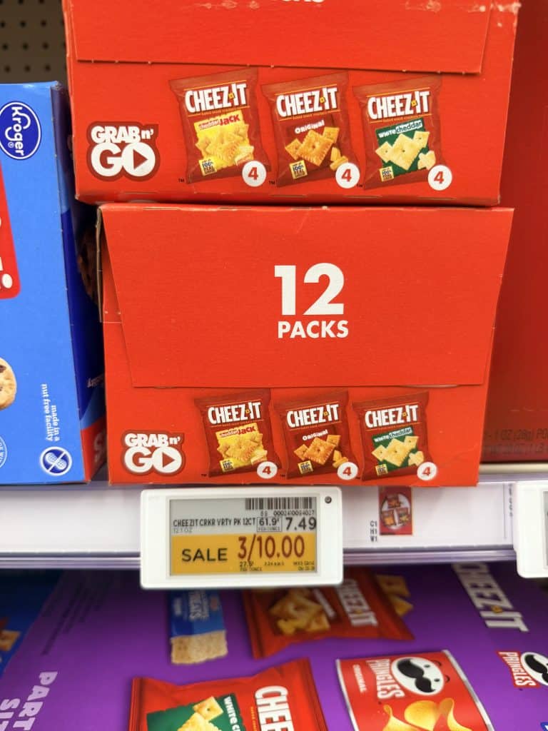 Cheez-It multipacks kroger shelf image
