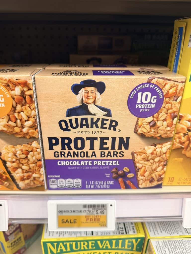 Quaker Protein Granola Bars Kroger Shelf Image